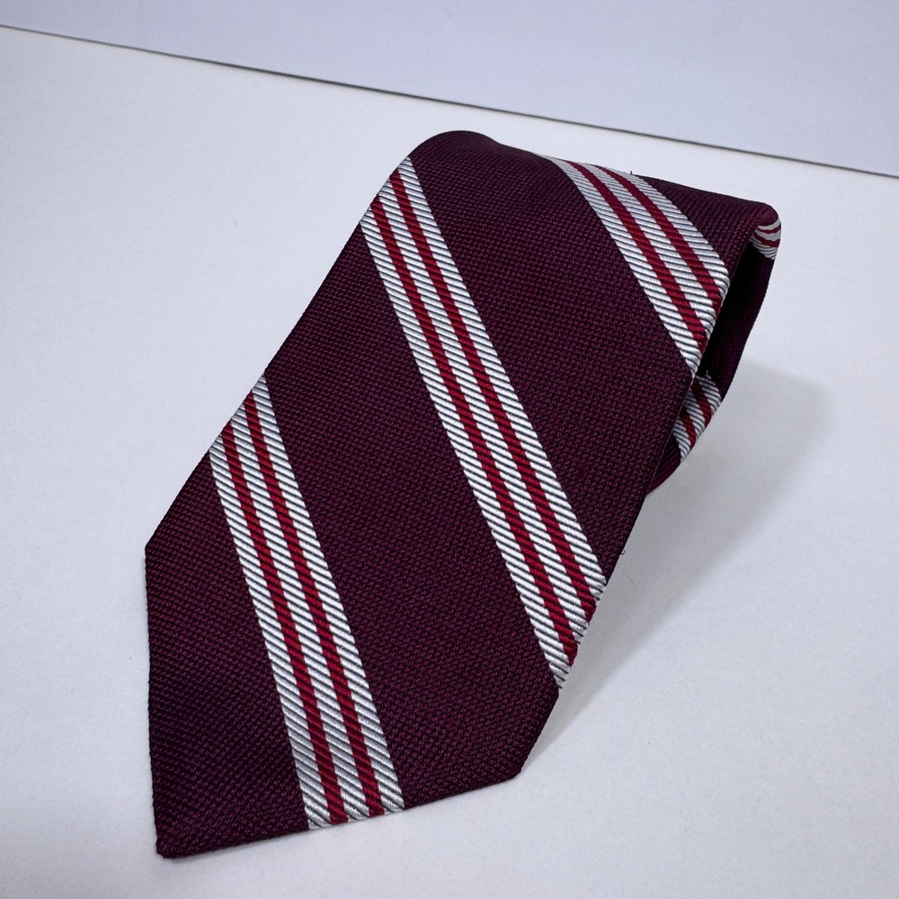 Brooks Brothers Silk Tie Burgundy Red Striped NWT Mens Necktie 59" x 3.25"